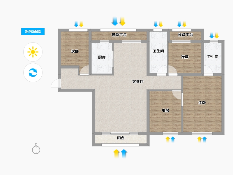 新疆维吾尔自治区-乌鲁木齐市-秦基・澜城-108.43-户型库-采光通风