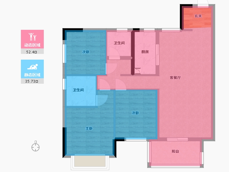 广西壮族自治区-南宁市-新城悦隽江山-78.40-户型库-动静分区