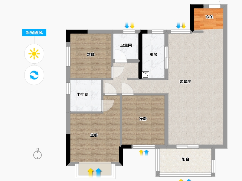 广西壮族自治区-南宁市-新城悦隽江山-78.40-户型库-采光通风