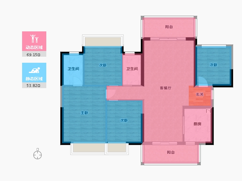 广西壮族自治区-南宁市-龙光天瀛-110.91-户型库-动静分区