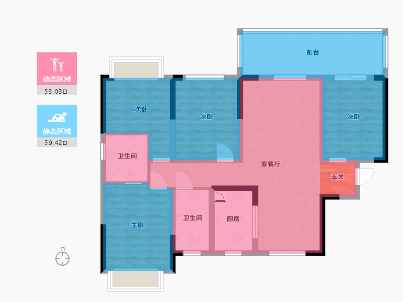 广西壮族自治区-南宁市-中海哈罗学府-99.48-户型库-动静分区