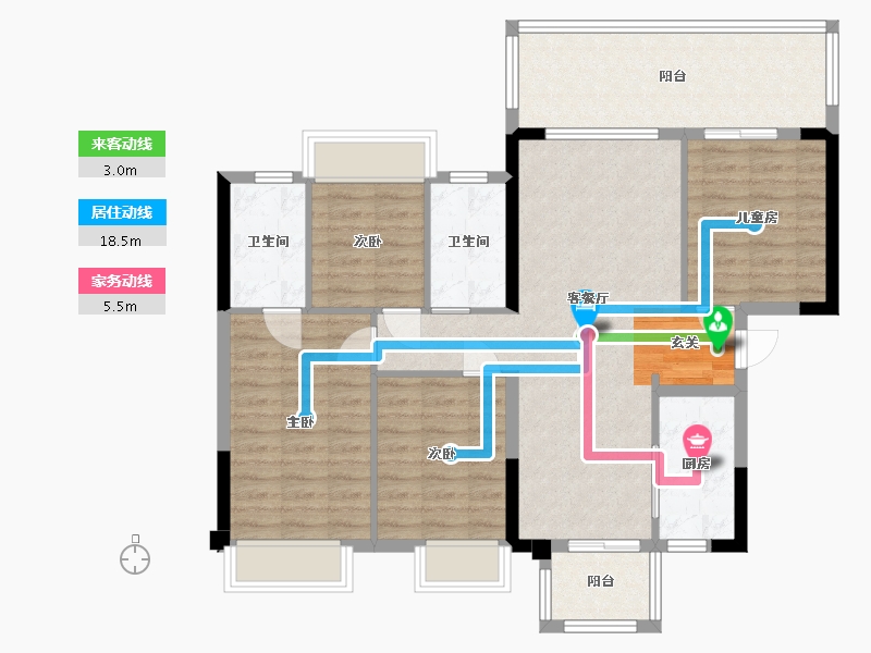 广西壮族自治区-南宁市-招商十里云裳-99.61-户型库-动静线