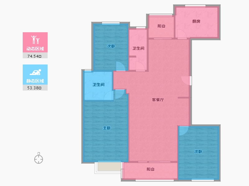 浙江省-杭州市-赞成岭上花苑-117.61-户型库-动静分区