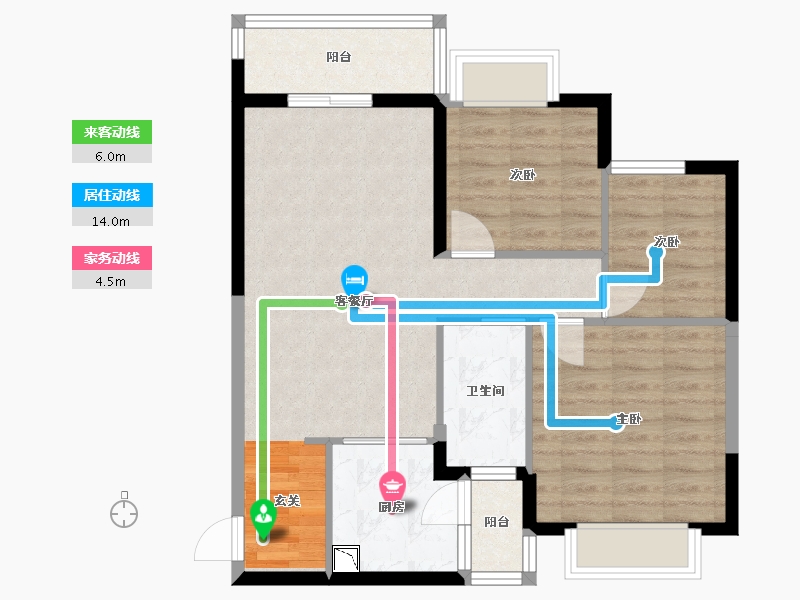 广西壮族自治区-南宁市-南宁恒大悦龙台-76.00-户型库-动静线