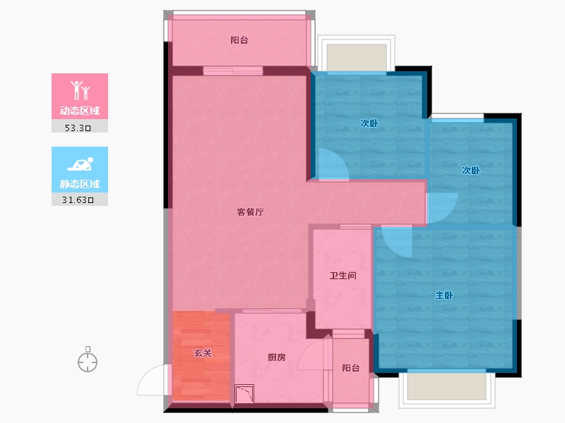 广西壮族自治区-南宁市-南宁恒大悦龙台-76.00-户型库-动静分区