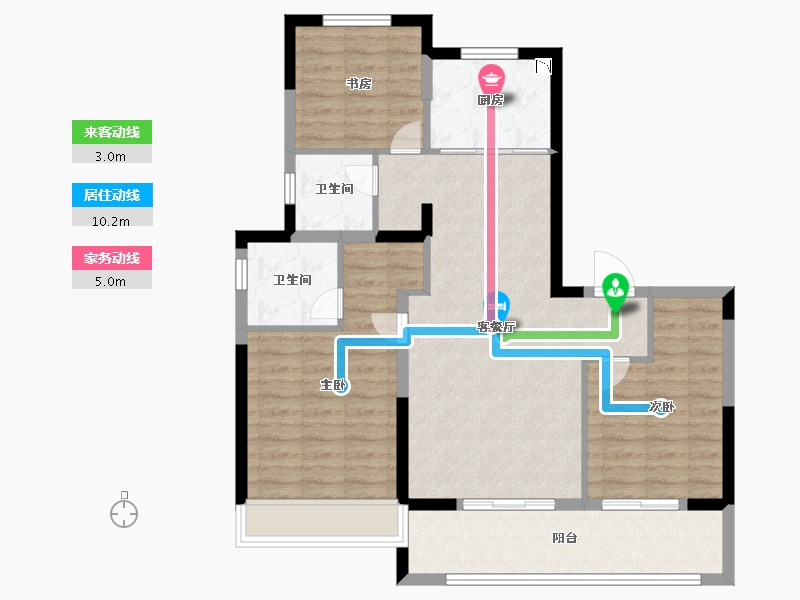 江苏省-无锡市-银城�鸲蓟�-92.00-户型库-动静线