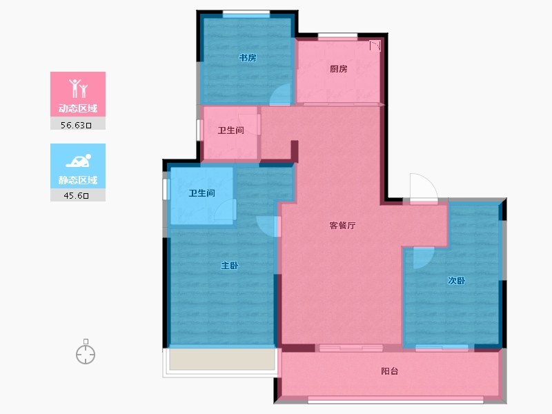 江苏省-无锡市-银城�鸲蓟�-92.00-户型库-动静分区