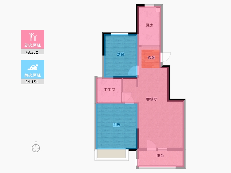 山东省-青岛市-鑫江花漾里-64.00-户型库-动静分区