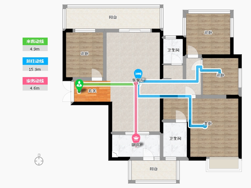 广西壮族自治区-南宁市-路桥壮美山湖-115.40-户型库-动静线