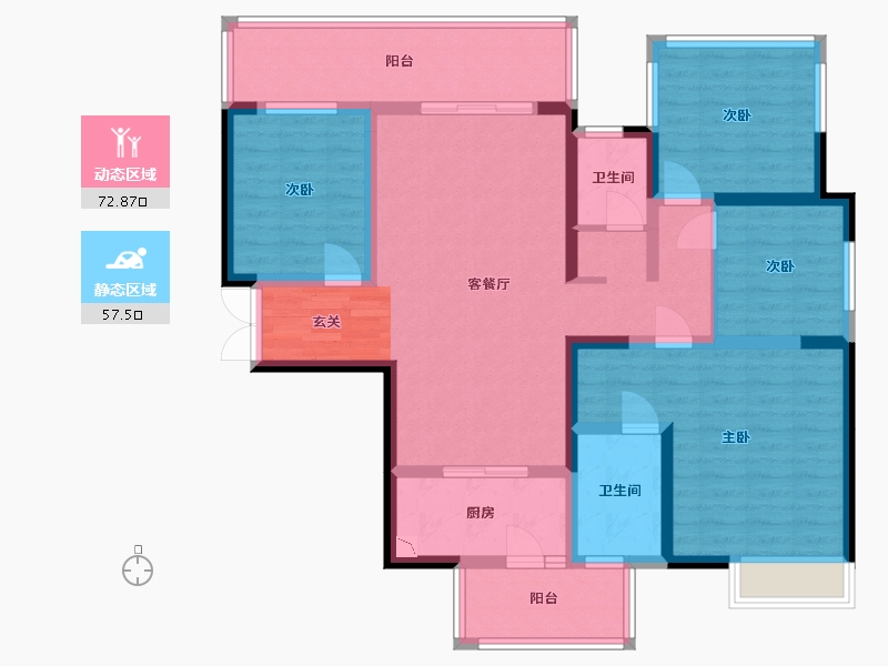 广西壮族自治区-南宁市-路桥壮美山湖-115.40-户型库-动静分区