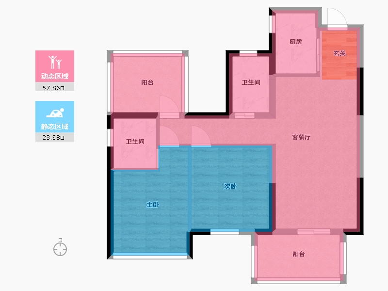 广西壮族自治区-南宁市-彰泰凤岭江湾-71.86-户型库-动静分区