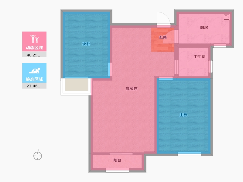 山东省-青岛市-鑫江・桂花园・汀香-56.00-户型库-动静分区