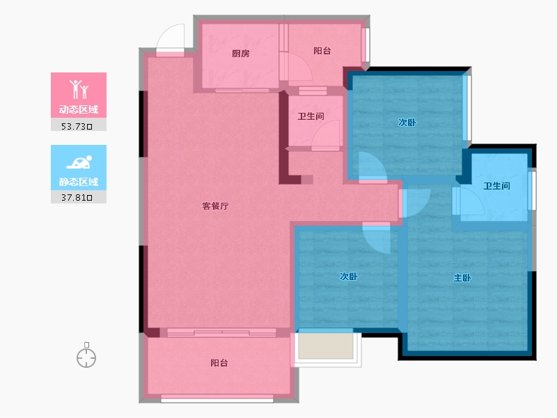 四川省-遂宁市-维卡・国际公馆-80.41-户型库-动静分区