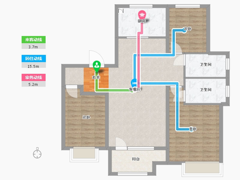 山东省-青岛市-海尔产城创白云山花园-94.40-户型库-动静线