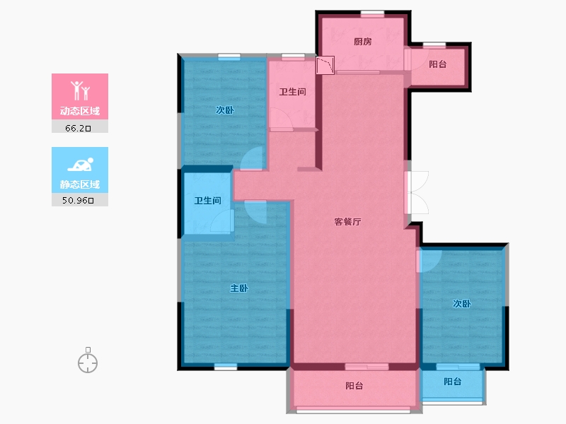 宁夏回族自治区-银川市-金地花园C区-104.71-户型库-动静分区