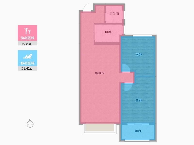 甘肃省-平凉市-春生嘉苑-68.92-户型库-动静分区