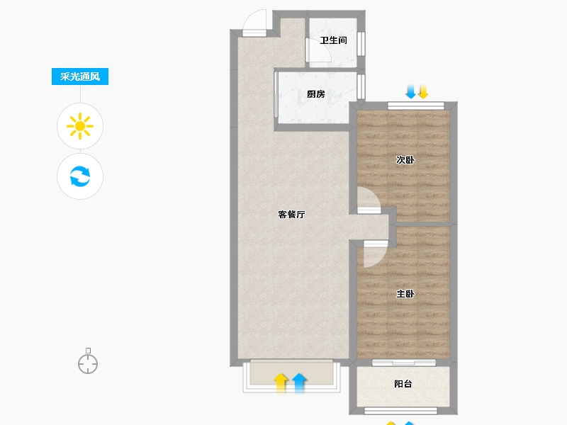 甘肃省-平凉市-春生嘉苑-68.92-户型库-采光通风