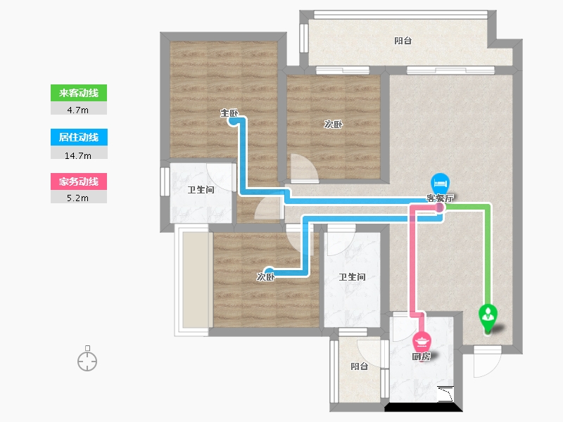 四川省-遂宁市-遂宁健康城・圣平澜岸-77.92-户型库-动静线