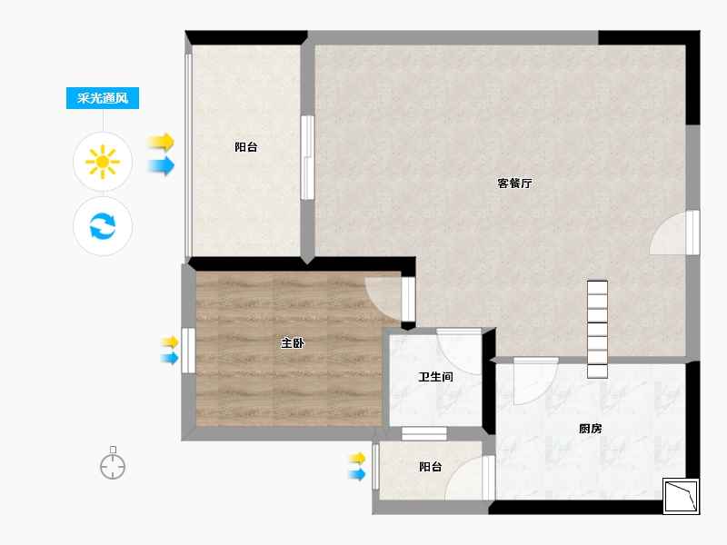 贵州省-毕节市-海韵庭苑-62.72-户型库-采光通风