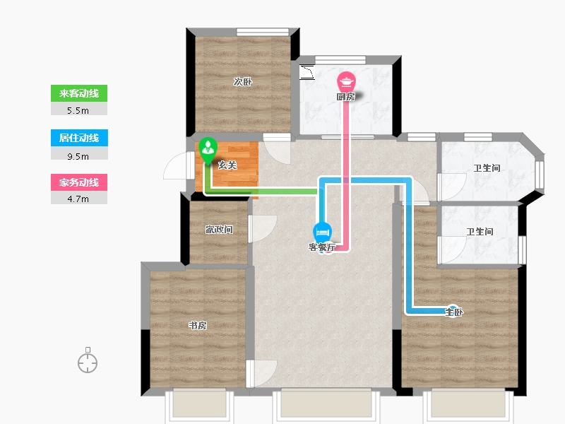 辽宁省-大连市-保利金地湖光山语-80.77-户型库-动静线