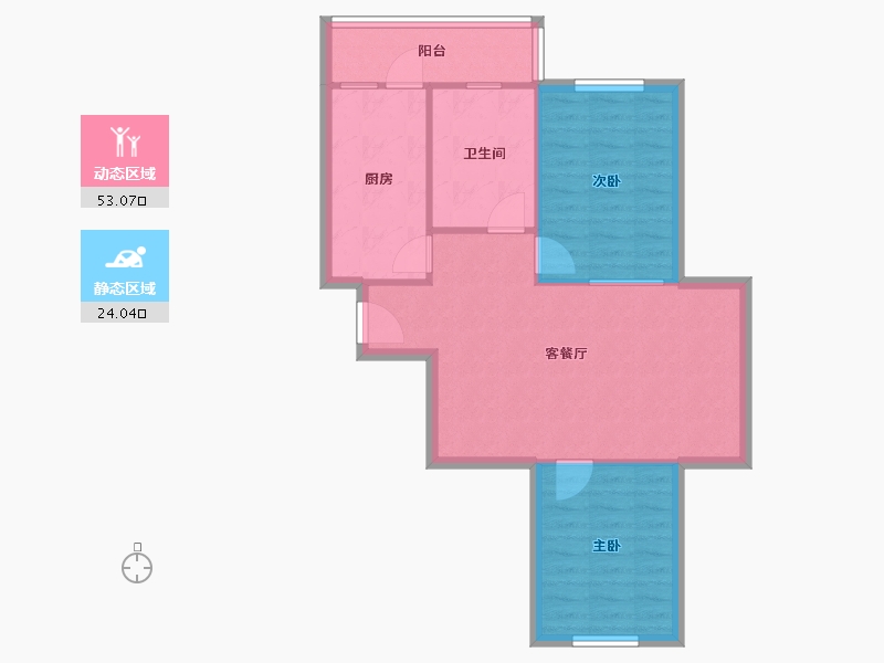 黑龙江省-哈尔滨市-富佳新天地-70.00-户型库-动静分区