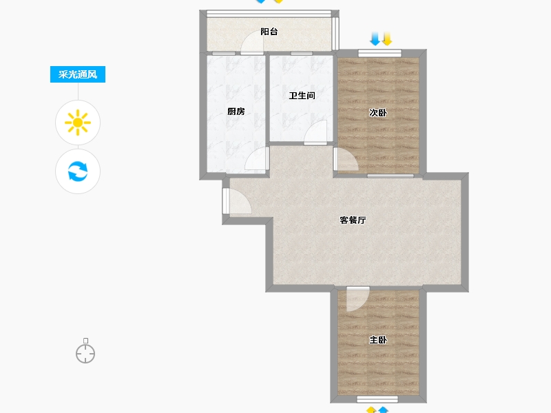 黑龙江省-哈尔滨市-富佳新天地-70.00-户型库-采光通风