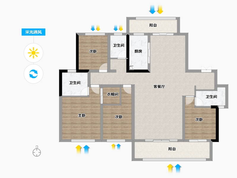 湖南省-长沙市-青竹湖曦园天骄-140.20-户型库-采光通风