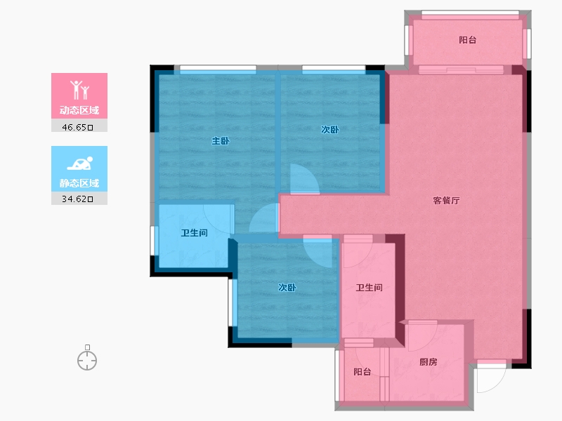 四川省-遂宁市-置信・安居逸都城-72.03-户型库-动静分区