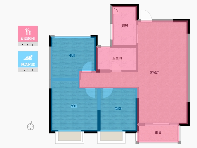 江苏省-苏州市-太湖汇景-86.01-户型库-动静分区