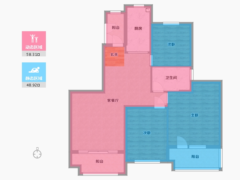 山东省-威海市-恒大・丁字湾世纪文化城-96.00-户型库-动静分区