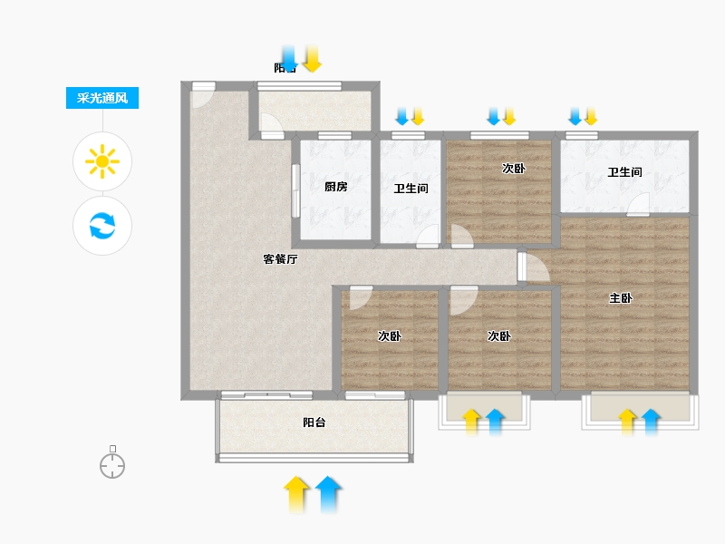 河南省-信阳市-建业中山上院-108.28-户型库-采光通风