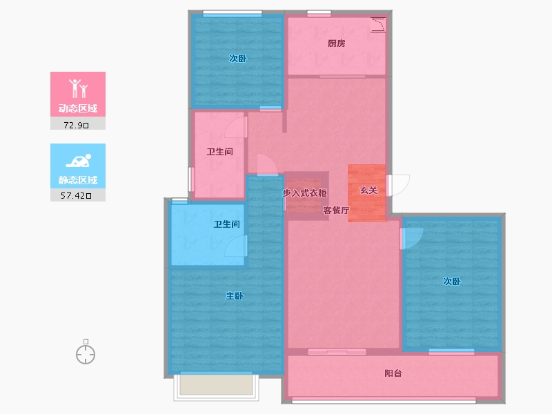 江苏省-南通市-滨江曙光之星-116.68-户型库-动静分区