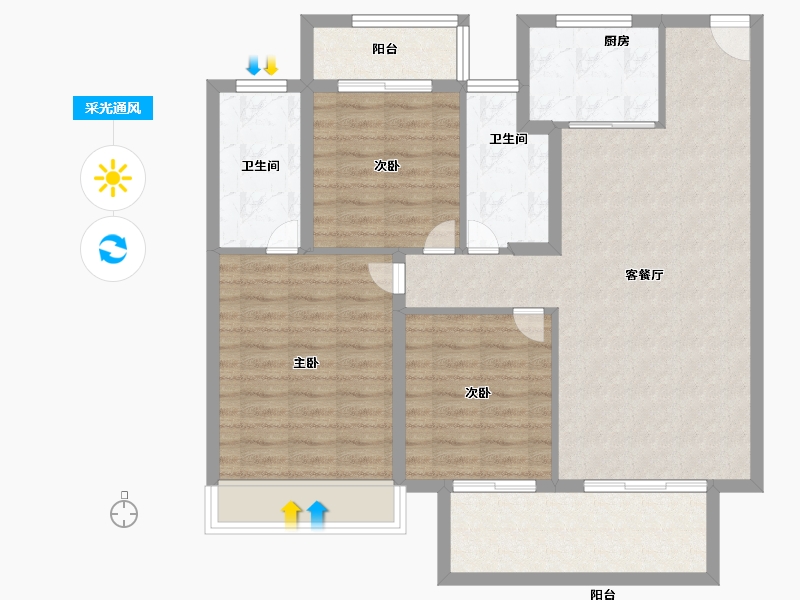 河南省-信阳市-建业中山上院-96.19-户型库-采光通风