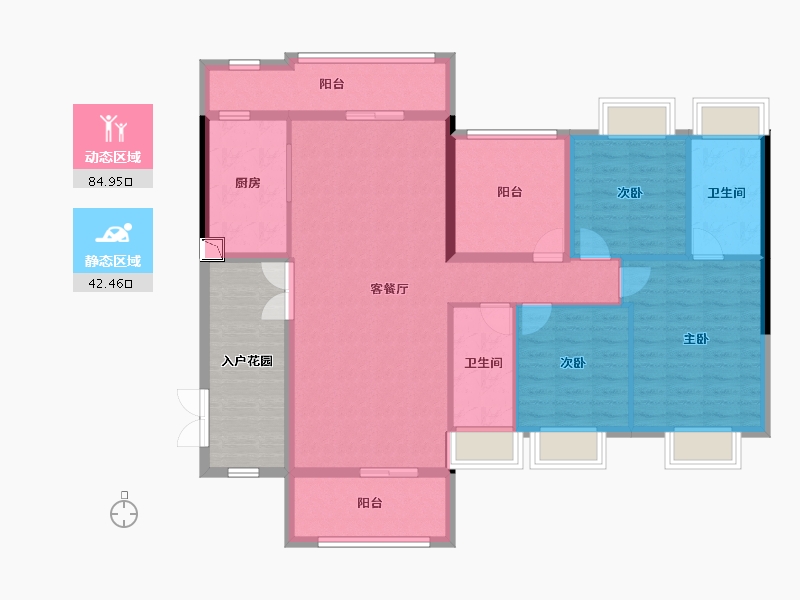 广西壮族自治区-梧州市-富城·爱琴海-125.75-户型库-动静分区