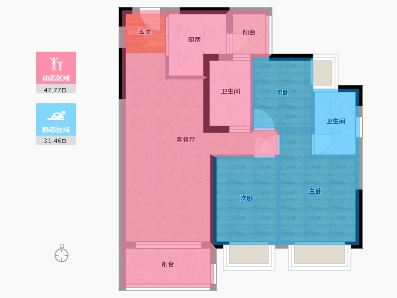 广东省-佛山市-敏捷三和府-70.41-户型库-动静分区