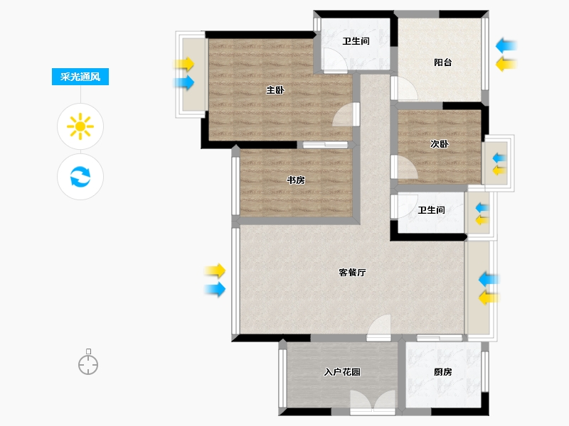 四川省-绵阳市-时代外滩-91.21-户型库-采光通风