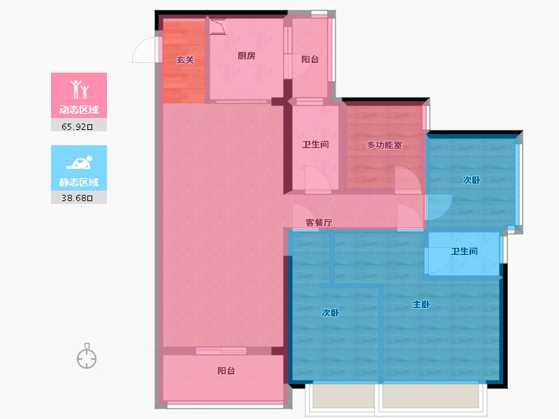 广东省-佛山市-越秀星汇瀚府-92.80-户型库-动静分区