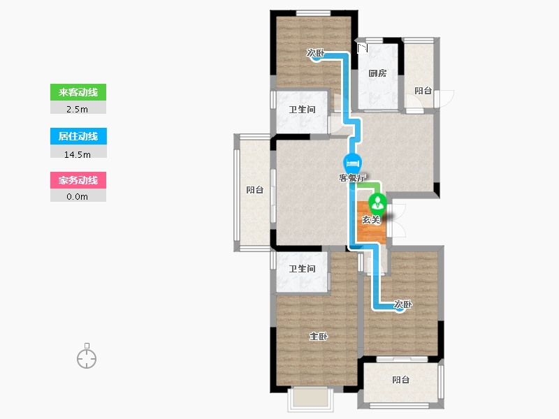 江苏省-扬州市-星地雅苑-98.40-户型库-动静线