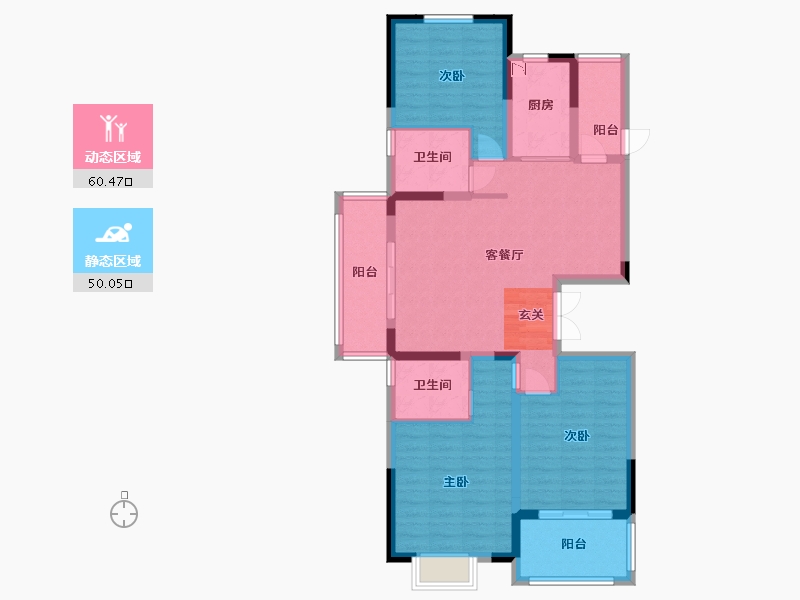 江苏省-扬州市-星地雅苑-98.40-户型库-动静分区