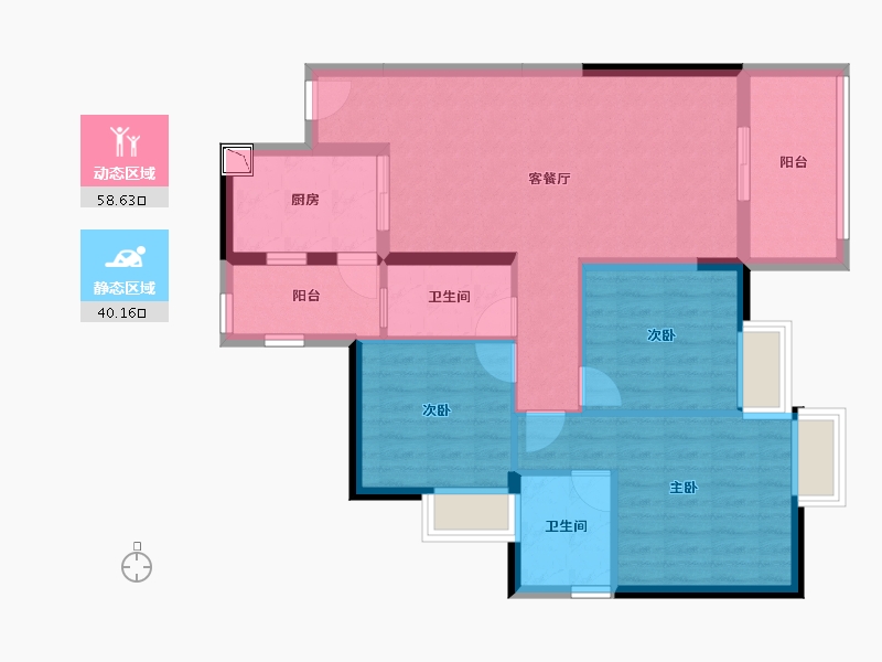 广东省-湛江市-申蓝宝邸-88.20-户型库-动静分区