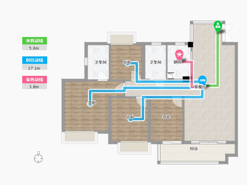 江西省-赣州市-嘉福尚江尊品-110.00-户型库-动静线