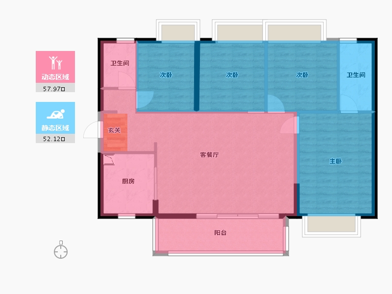 广东省-东莞市-佳兆业时代・芳华-99.93-户型库-动静分区