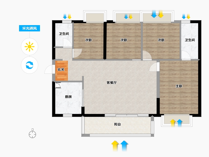 广东省-东莞市-佳兆业时代・芳华-99.93-户型库-采光通风