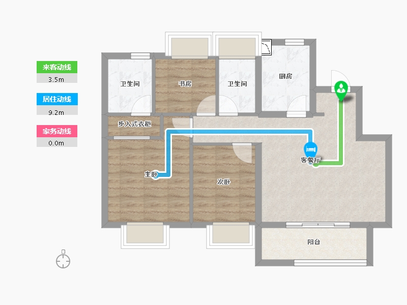 上海-上海市-保利玲�h公馆-71.21-户型库-动静线