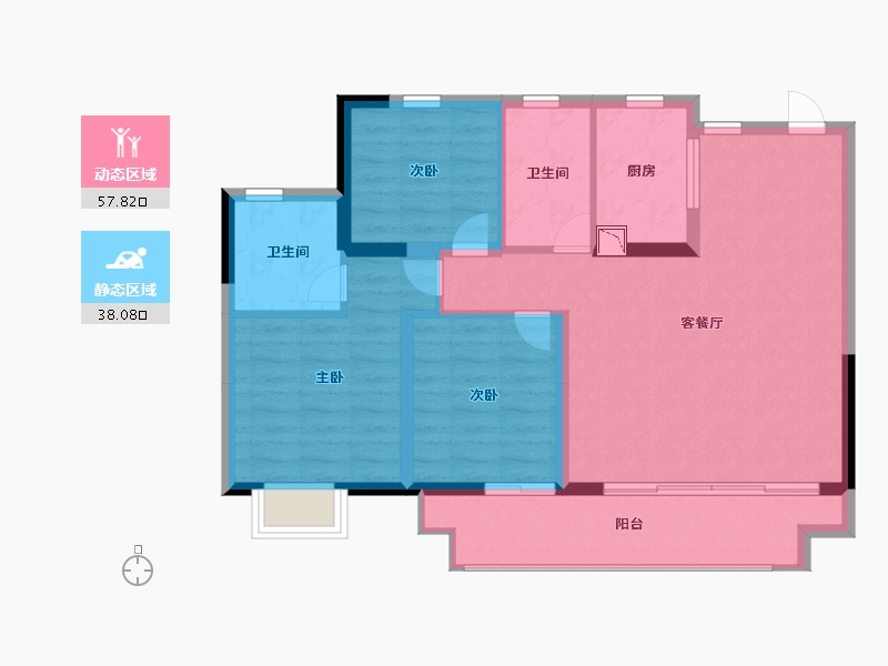 上海-上海市-融侨悦江南-86.40-户型库-动静分区