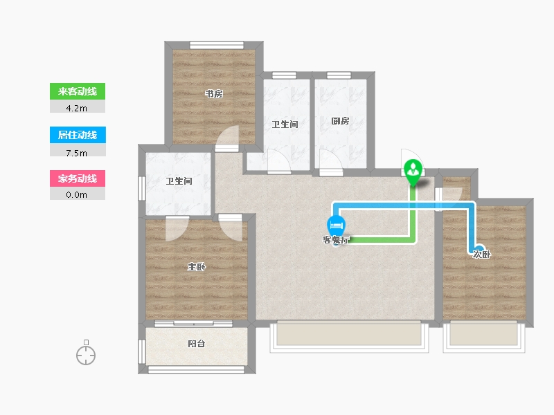 河北省-沧州市-天成领秀-83.57-户型库-动静线