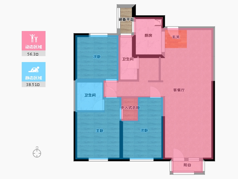 河北省-石家庄市-奥园城央云庭-85.40-户型库-动静分区