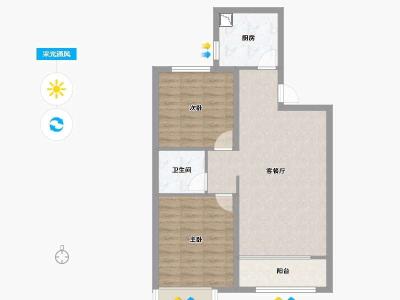 河北省-秦皇岛市-兴龙紫云府-67.20-户型库-采光通风