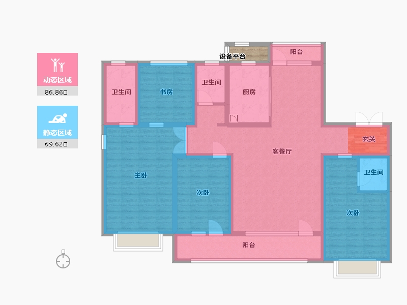 河北省-石家庄市-弘石湾・尚府-140.93-户型库-动静分区