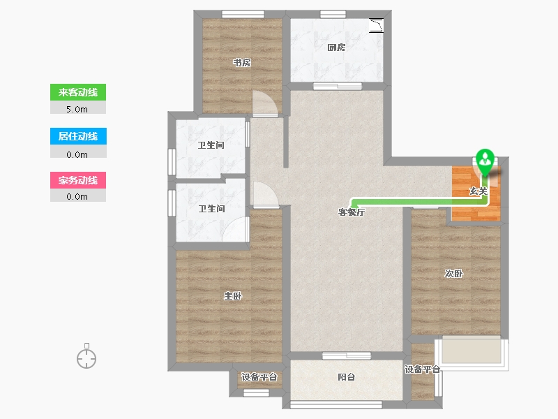 河北省-石家庄市-万科正定文化村-84.54-户型库-动静线